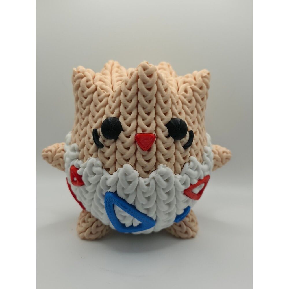 8" 3D-Printed Faux-Knit Togepi Figure – The Ultimate Pokémon Collectible!